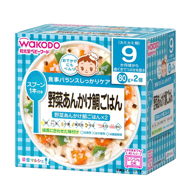 WAKODO Sea Bream And Vegetable Sauce Rice Porridge 2 Pack (Bundle of 4)